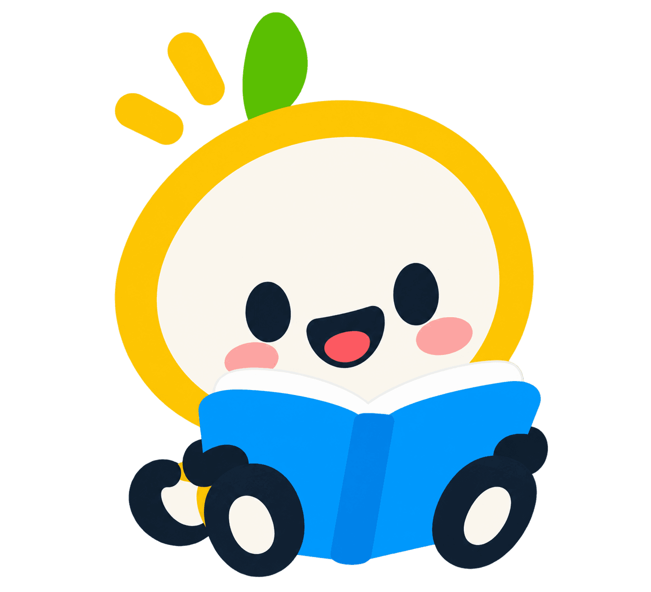 Mascota de Lumina leyendo sobre libros